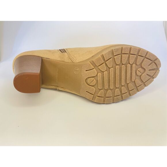 White Mountain Womens Sammuel Pull On Faux Suede Booties,  color: Sand, Size: 11 - Picture 6 of 8